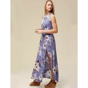 A Beautiful Soul Altar'd State Purple Floral Lavender Boho Halter Maxi Dress 2X